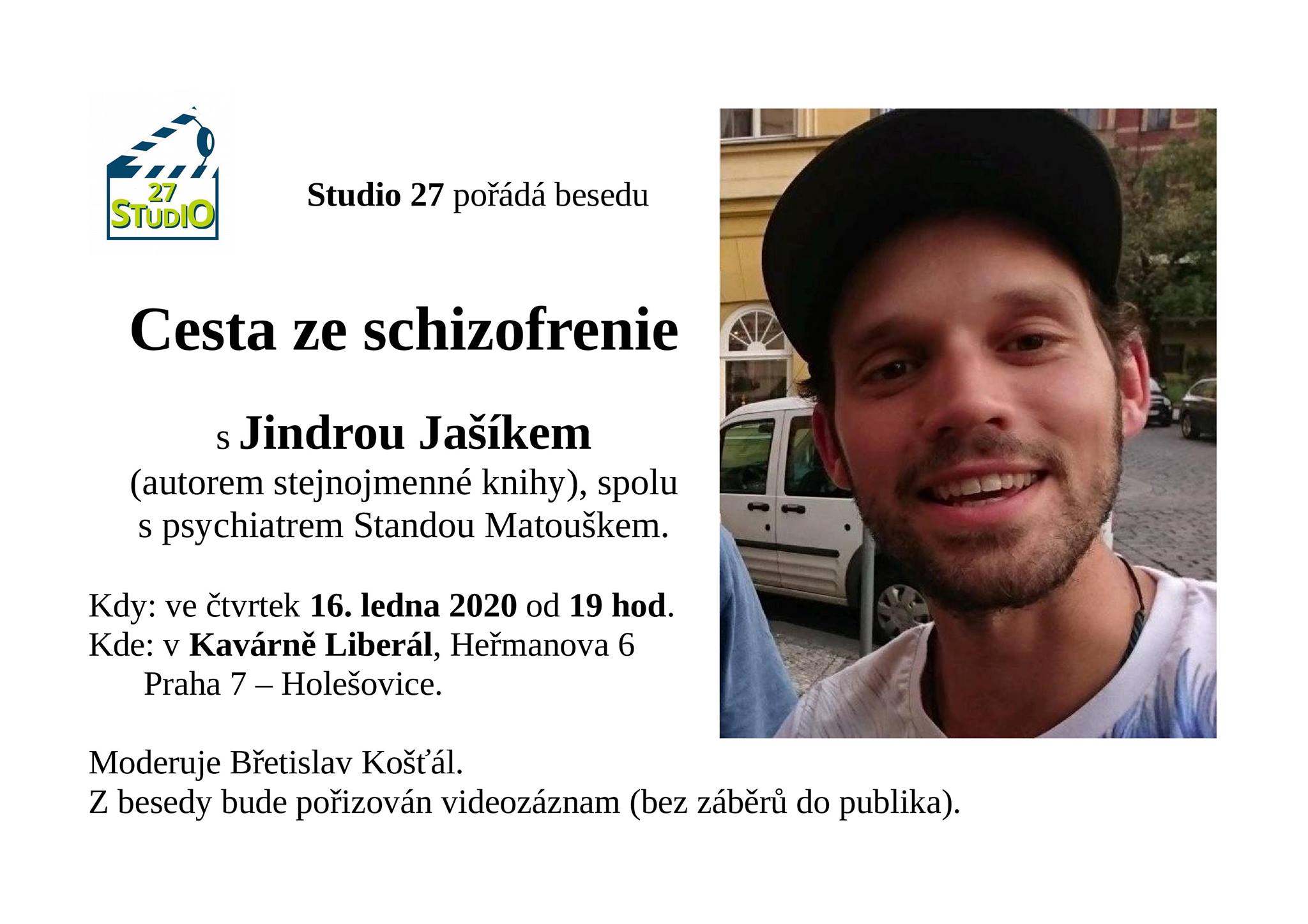 Studio 27 - Beseda s Jindřichem Jašíkem, 16.1.2020 v 19h v Kavárně Liberál